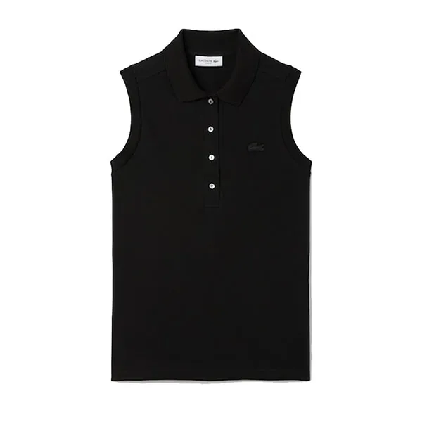 Áo Polo Nữ Lacoste Slim Fit L.12.D Sleeveless Stretch Polo Shirt PF5445 51 031 Màu Đen Size 36