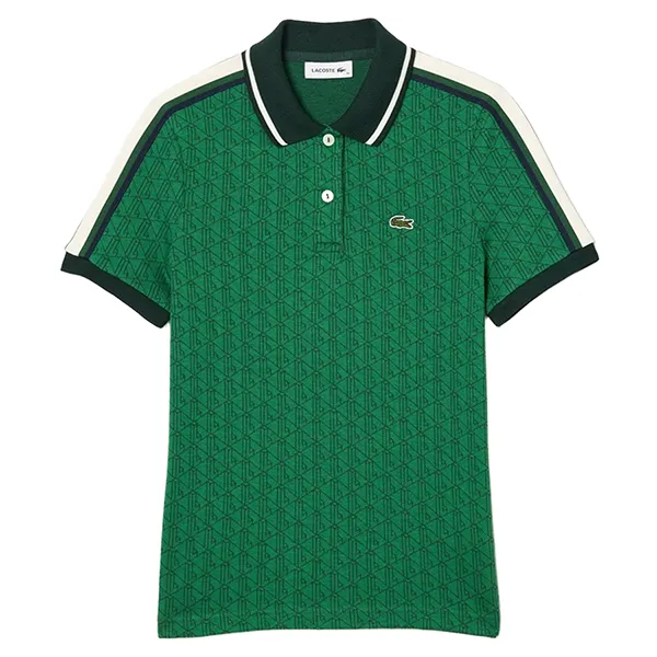 Áo Polo Nữ Lacoste Women's Polo Shirt Slim Fit DF0849 10 QIJ Màu Xanh Lá Size 38