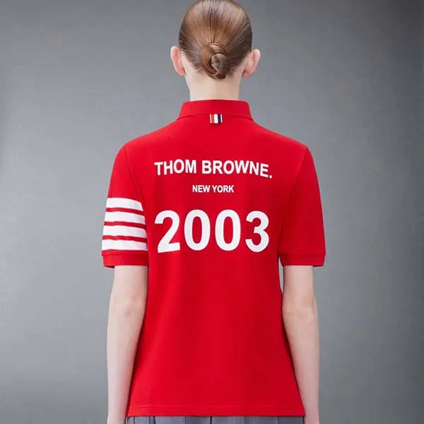 Áo Polo Nữ Thom Browne Classic Pique 2003 4-Bar Polo FJP052B/07976600 Màu Đỏ Size 44 - Thời trang - Vua Hàng Hiệu