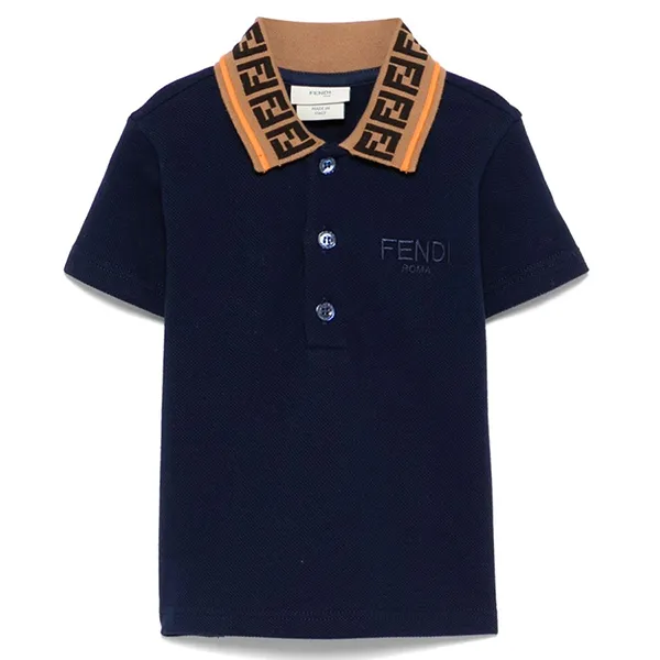 Áo Polo Trẻ Em Fendi Kids JMI460/AVPF1I11 Màu Xanh Navy Size 14Y