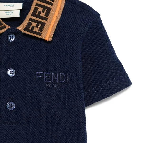 Áo Polo Trẻ Em Fendi Kids JMI460/AVPF1I11 Màu Xanh Navy Size 14Y