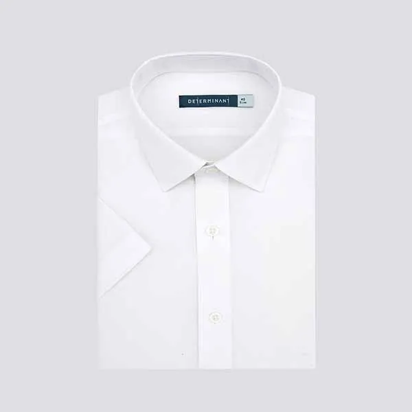 Áo Sơ Mi Cộc Tay Nam DETERMINANT 301 Dress Shirt Short White (Regular Fit) Màu Trắng Size 42 - Thời trang - Vua Hàng Hiệu