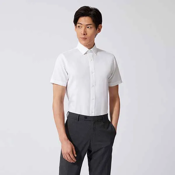 Áo Sơ Mi Cộc Tay Nam DETERMINANT 301 Dress Shirt Short White (Regular Fit) Màu Trắng Size 42 - Thời trang - Vua Hàng Hiệu