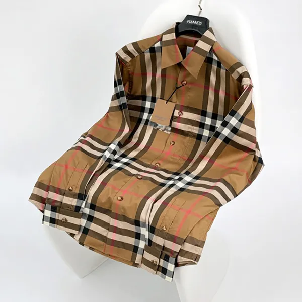 Áo Sơ Mi Nam Burberry Beige With Vintage Check Printed 8084287 Màu Nâu Be Size M - Thời trang - Vua Hàng Hiệu