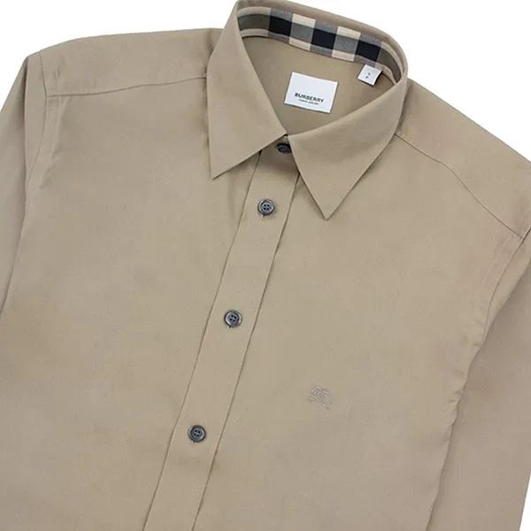 Áo Sơ Mi Nam Burberry Check Collar Shirt 80667641003 Màu Be Đậm Size XS - Thời trang - Vua Hàng Hiệu