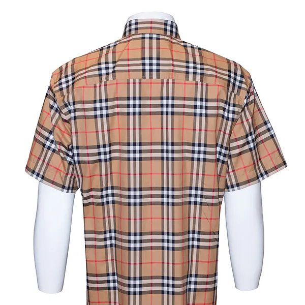 Áo Sơ Mi Nam Burberry Check Cotton Poplin Shirt Phối Màu Size XS