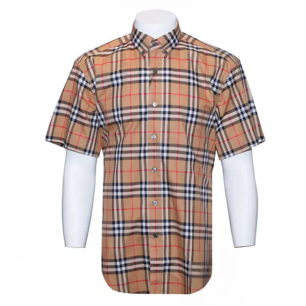 Áo Sơ Mi Nam Burberry Check Cotton Poplin Shirt Phối Màu Size XS