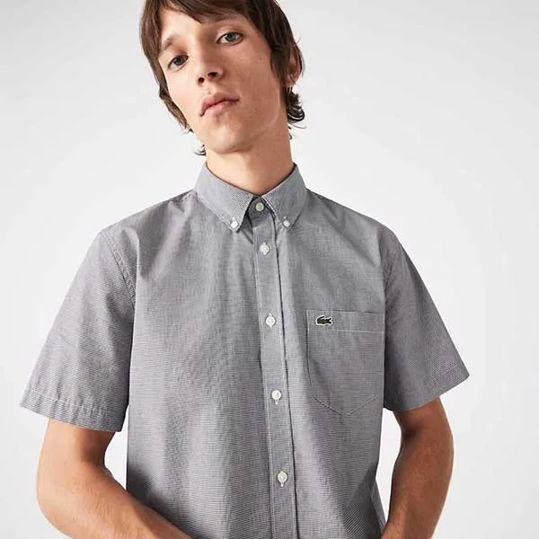 Áo Sơ Mi Nam Lacoste Regular Fit Gingham Check Shirt CH5699 166 Màu Xám Size 38 - Thời trang - Vua Hàng Hiệu