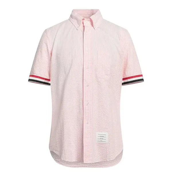 Áo Sơ Mi Nam Thom Browne Short Sleeve Shirt MWS252A Màu Hồng Size 2 - Thời trang - Vua Hàng Hiệu
