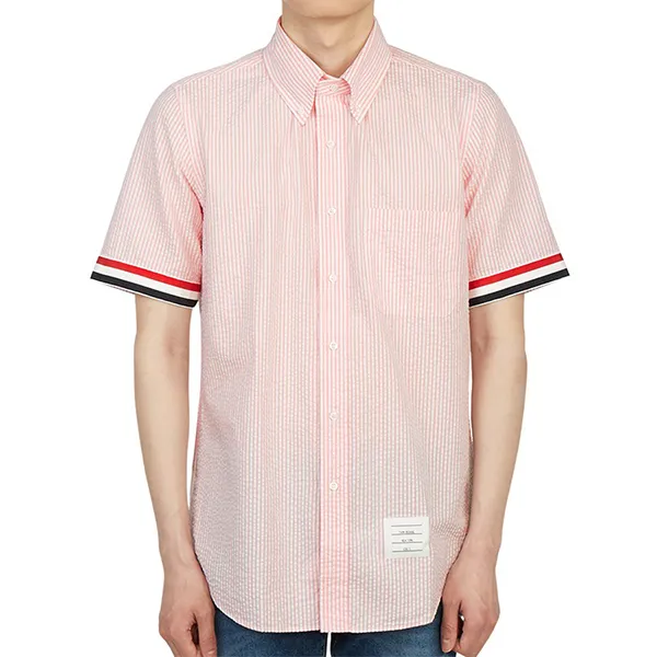 Áo Sơ Mi Nam Thom Browne Short Sleeve Shirt MWS252A Màu Hồng Size 2 - Thời trang - Vua Hàng Hiệu
