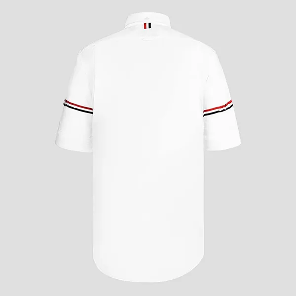 Áo Sơ Mi Nam Thom Browne Three Line Armband Oxford Short Sleeve MWS242A 06177 100 Màu Trắng Size 0