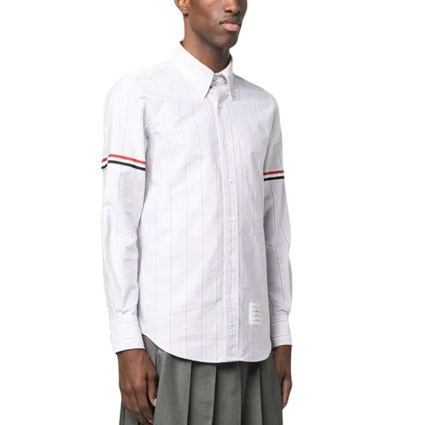 Áo Sơ Mi Nam Thom Browne Vertical-Stripe Pattern Cotton Shirt MWL301O Màu Trắng Size 1