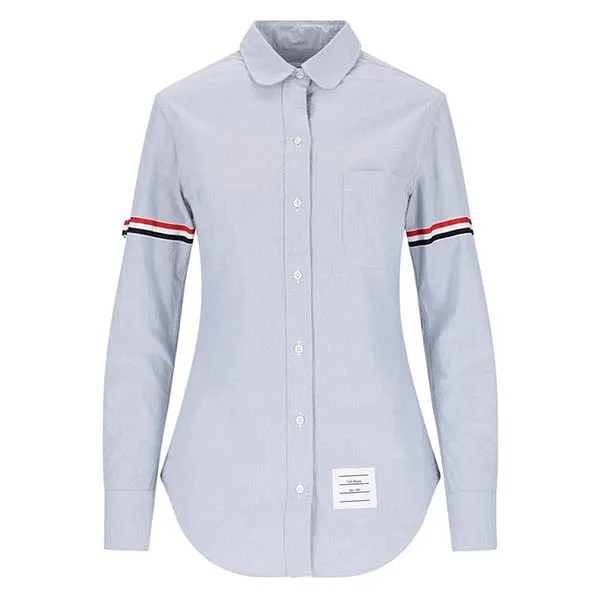 Áo Sơ Mi Nữ Thom Browne Tricolor Detail Shirt FLL019E/F0313480 Màu Xanh Blue Size 44