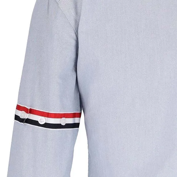 Áo Sơ Mi Nữ Thom Browne Tricolor Detail Shirt FLL019E/F0313480 Màu Xanh Blue Size 44