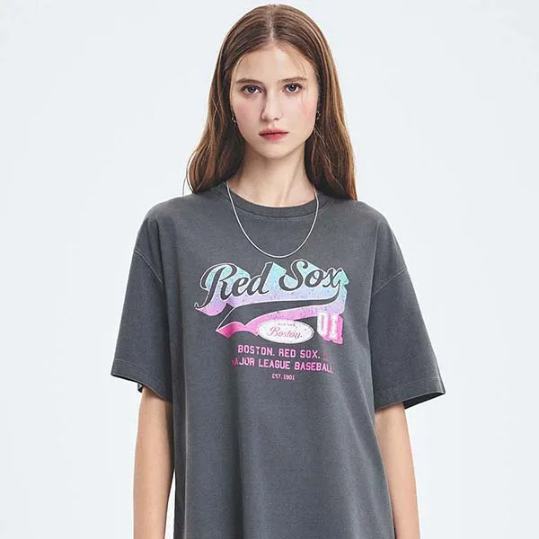 Áo Thun MLB Varsity Washing Vintage Over Fit T-Shirt Boston Red Sox 3FTSV1053-43CGD Màu Xám - Thời trang - Vua Hàng Hiệu