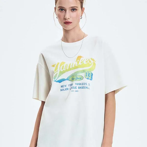 Áo Thun MLB Varsity Washing Vintage Over Fit T-Shirt New York Yankees 3FTSV1053-50CRS Màu Kem - Thời trang - Vua Hàng Hiệu