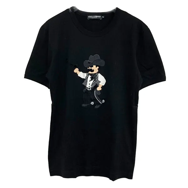 Áo Thun Nam Dolce & Gabbana D&G In Black Printed T-Shirt G8HI7Z G7IDC Màu Đen Size 46
