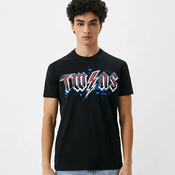 Áo Thun Nam Dsquared2 Men's Tshirt Dsquared2 S79GC0008 Màu Đen Họa Tiết Size L