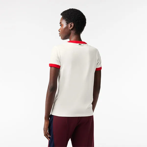 Áo Thun Nữ Lacoste Women's Slim Fit Cotton Tennis T-Shirt TF1663 51 XG4 Màu Đỏ/Trắng Size 34 - Thời trang - Vua Hàng Hiệu