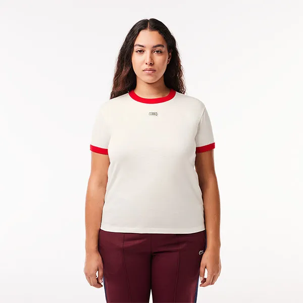 Áo Thun Nữ Lacoste Women's Slim Fit Cotton Tennis T-Shirt TF1663 51 XG4 Màu Đỏ/Trắng Size 34 - Thời trang - Vua Hàng Hiệu