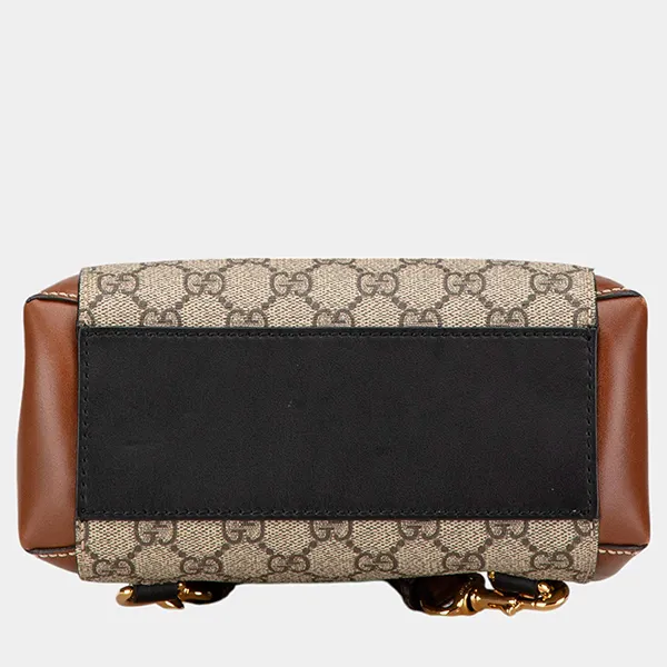 Balo Gucci Black/Brown GG Supreme Padlock Backpack Màu Nâu Đen - Túi xách - Vua Hàng Hiệu