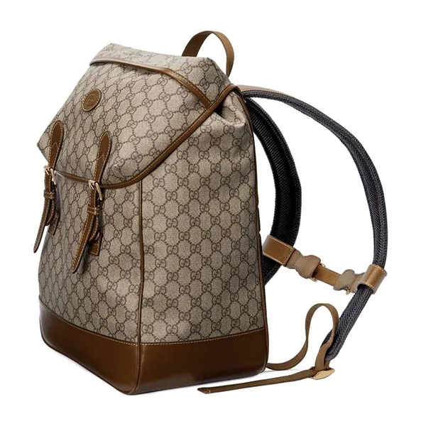 Balo Gucci GG Interlocking Supreme Drawstring Backpack Màu Be Nâu - Túi xách - Vua Hàng Hiệu