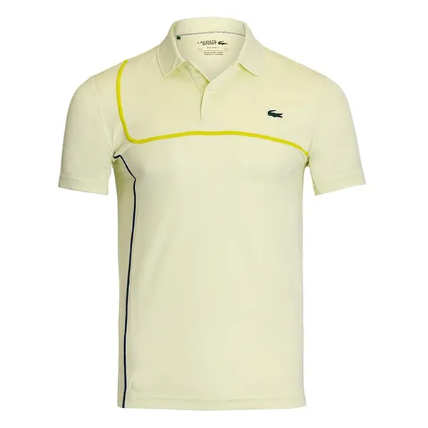 Bộ Quần Áo Cộc Tay Nam Lacoste Men's Sport DH7362 PSN/ GH7460 51 001 Màu Trắng - Vàng Size S
