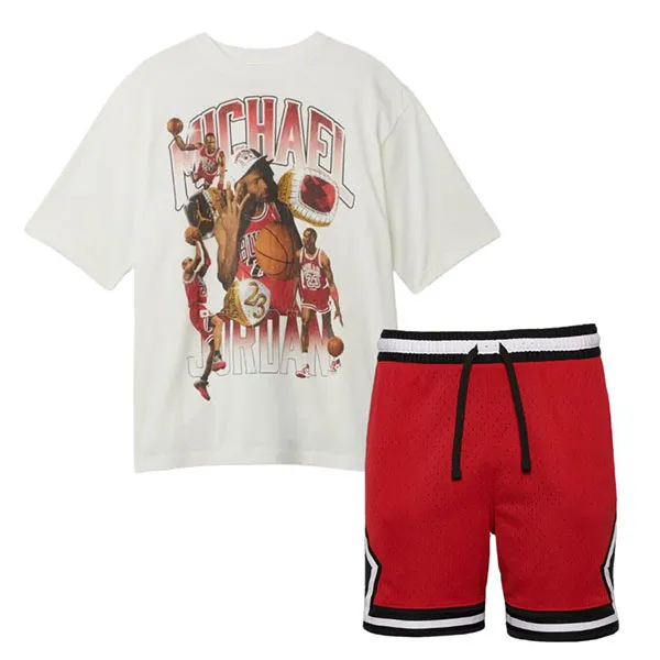 Bộ Quần Áo Nam Nike Jordan Flight Essential HM7131-133/DX1487-687 Màu Trắng - Đỏ Size S