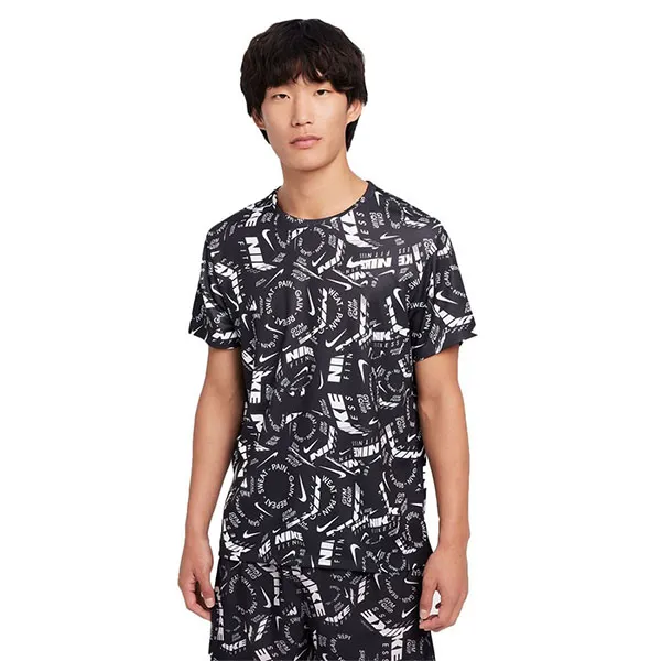 Bộ Quần Áo Nam Nike Men's Dry Foot Mylar AOP Short Sleeve Top FZ1087 100/FV9617 011 Màu Đen Size XL (Form Á)