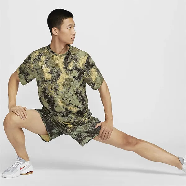 Bộ Quần Áo Nam Nike Men’s Hyverse Dri Fit Short Sleeve Fitness Top FZ0737 386/FZ0743 386 Màu Xanh Lá Size XL (Form Á)
