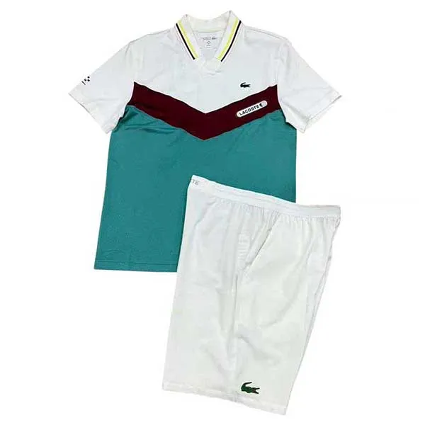 Bộ Tennis/pickleball Nam Lacoste Màu Xanh Phối Trắng Size 2