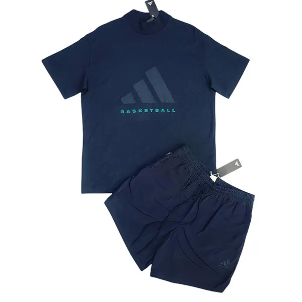 Bộ Thể Thao Adidas Basketball Màu Xanh Navy Size L (Form Á) - Thời trang - Vua Hàng Hiệu