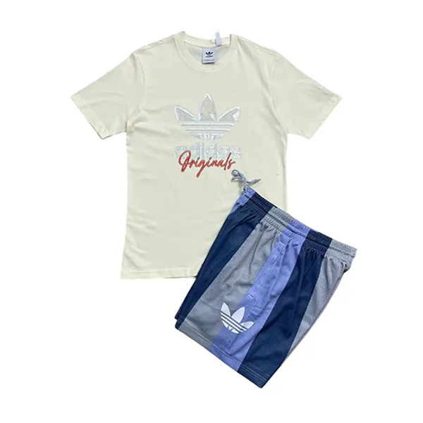 Bộ Thể Thao Nam Adidas Training Supply Printed Màu Be Xanh Size M (Form Âu)