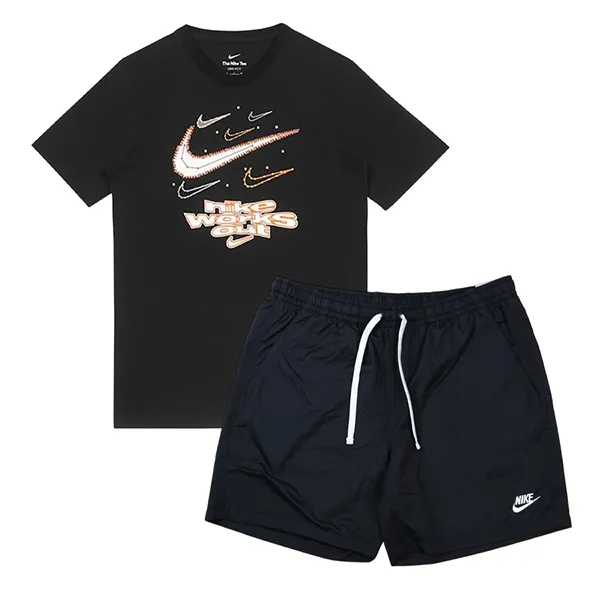 Bộ Thể Thao Nam Nike DF Tee FV8373-010/AR2383-010 Màu Đen Size M