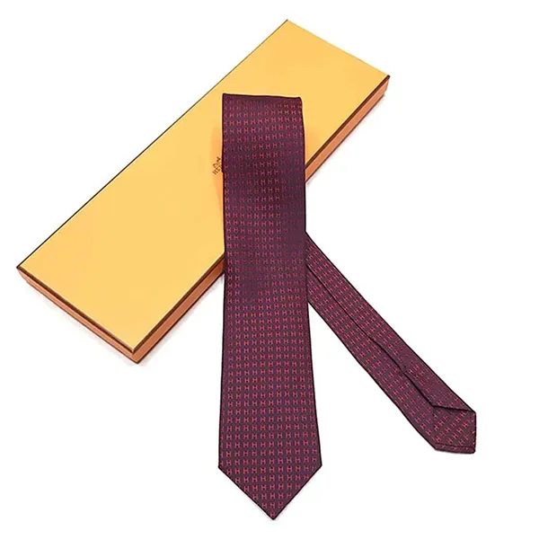 Cà Vạt Hermès Aubergine/Rouge Màu Đỏ Đô - Thời trang - Vua Hàng Hiệu