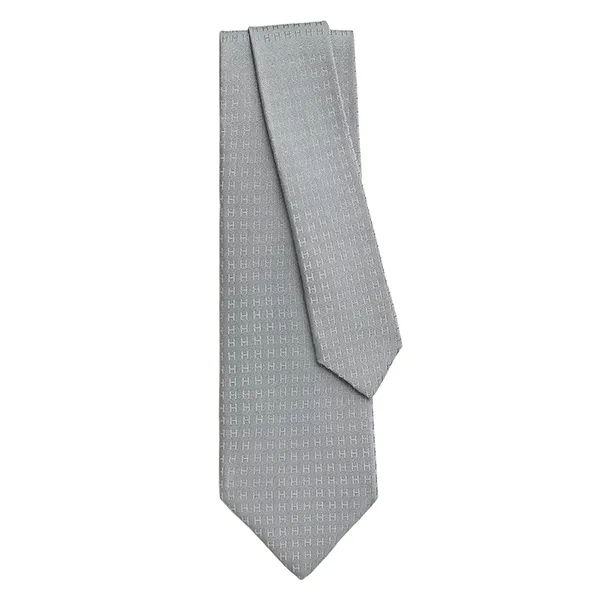 Cà Vạt Hermès Faconnee H Tie H030289TV60 Màu Ghi - Thời trang - Vua Hàng Hiệu