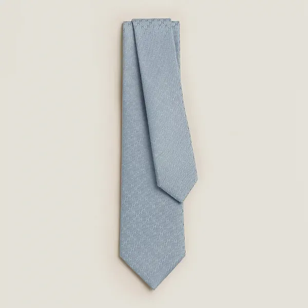Cà Vạt Nam Hermès Faconnee New H Tie Gris Glacier Màu Xanh Nhạt - Thời trang - Vua Hàng Hiệu