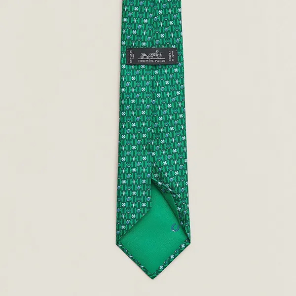 Cà Vạt Nam Hermès Silk Twill Tie Green Màu Xanh Lá