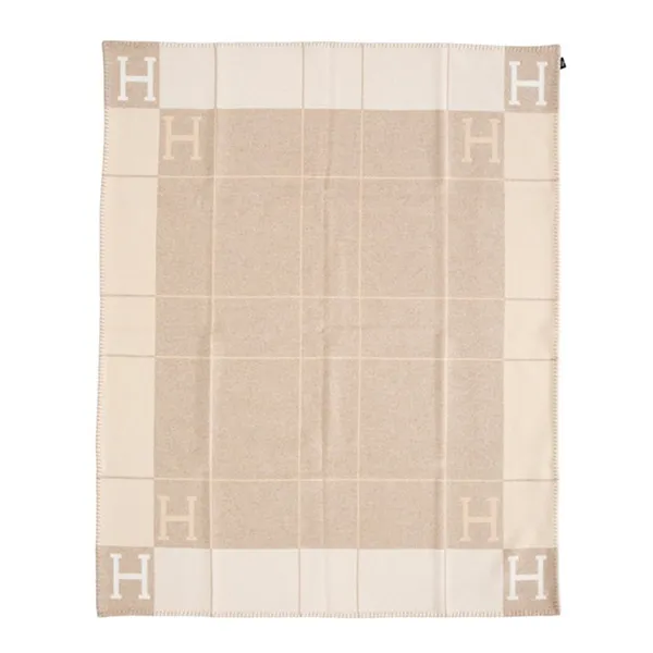 Chăn Hermès HM Coco & Camomille Avalon III Blanket Màu Be - Chăn - Gối - Vua Hàng Hiệu
