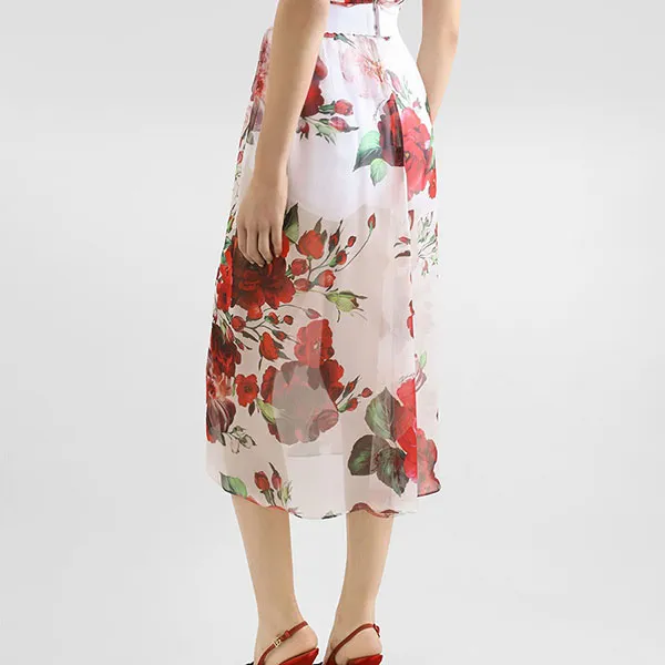Chân Váy Nữ Dolce & Gabbana D&G Rose-Print Chiffon Calf-Length Skirt F4BBOTIS1Y6 HA5PD Phối Màu Size 42 - Thời trang - Vua Hàng Hiệu