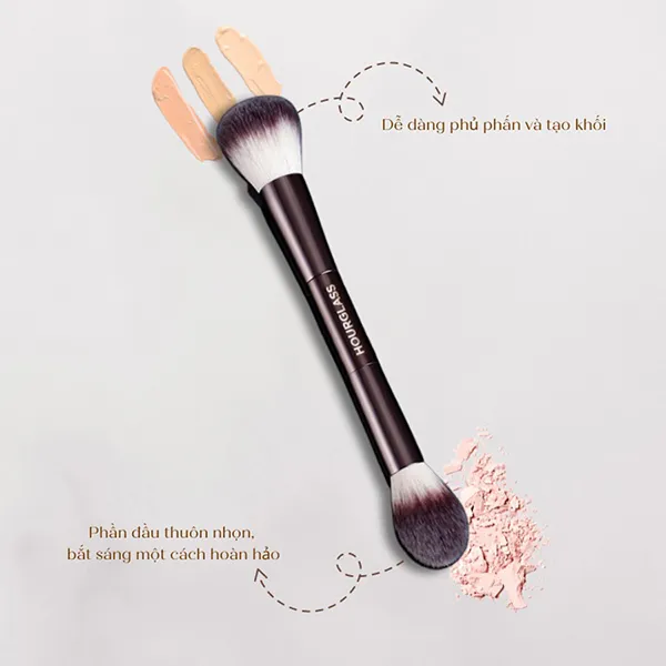 Cọ Trang Điểm Hai Đầu Đa Năng Hourglass Ambient Lighting Edit Brush Màu Nâu