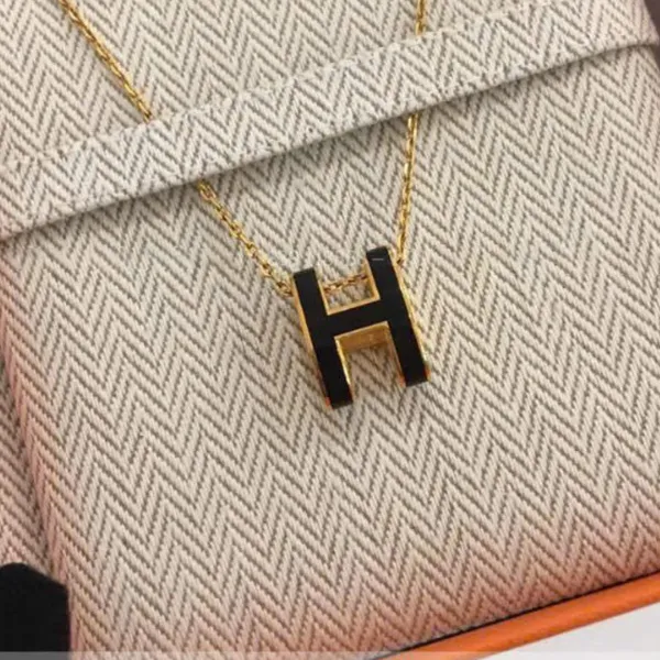 Dây Chuyền Jewery Luxury Mini Pop H Pendant Vàng 18k Màu Vàng Đen - Trang sức - Vua Hàng Hiệu