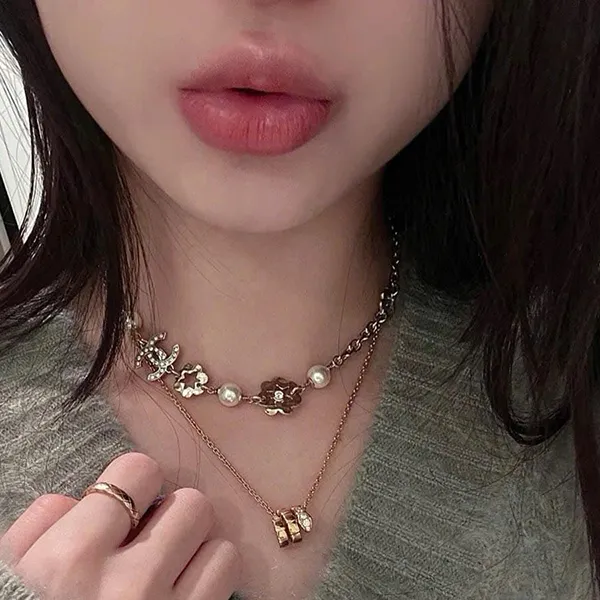 Dây Chuyền Nữ Chanel Chocker Chanel New SS Gold Metal Màu Vàng