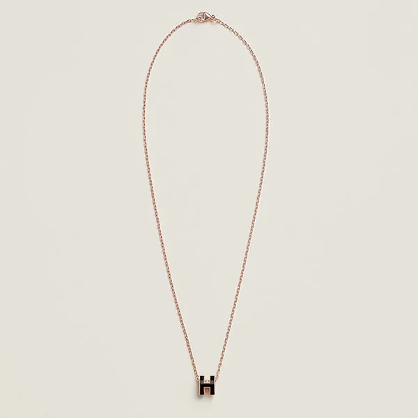 Dây Chuyền Nữ Hermès Mini Pop H Pendant Noir H147992FO03 Màu Đen