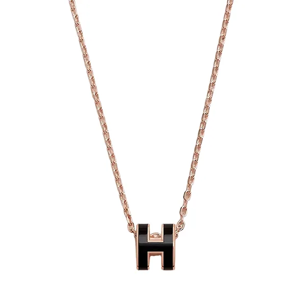 Dây Chuyền Nữ Hermès Mini Pop H Pendant Noir H147992FO03 Màu Đen