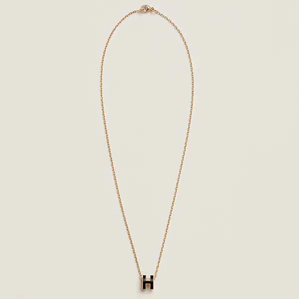 Dây Chuyền Nữ Hermès Mini Pop H Pendant Noir Màu Vàng Đen