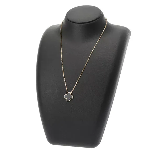 Dây Chuyền Nữ Van Cleef & Arpels Vintage Alhambra Old Model Màu Đen - Vàng