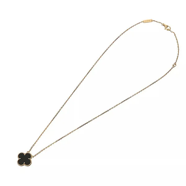 Dây Chuyền Nữ Van Cleef & Arpels Vintage Alhambra Old Model Màu Đen - Vàng
