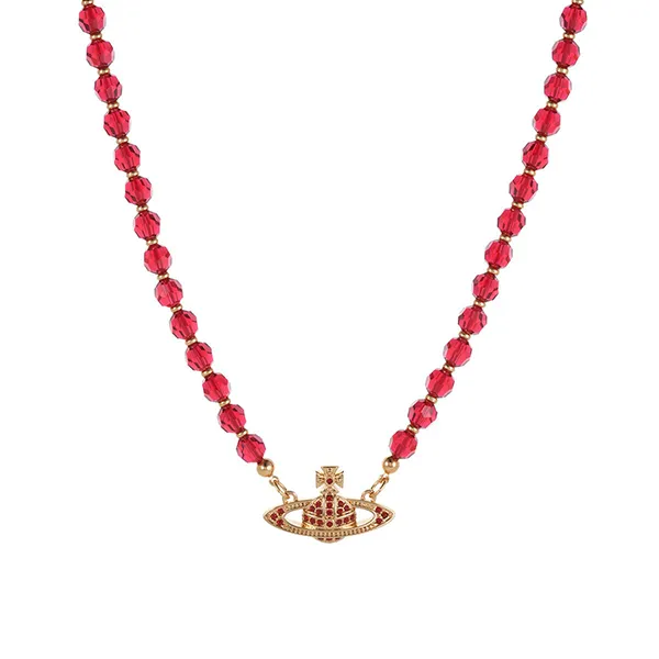 Dây Chuyền Nữ Vivienne Westwood Messaline Choker Màu Đỏ