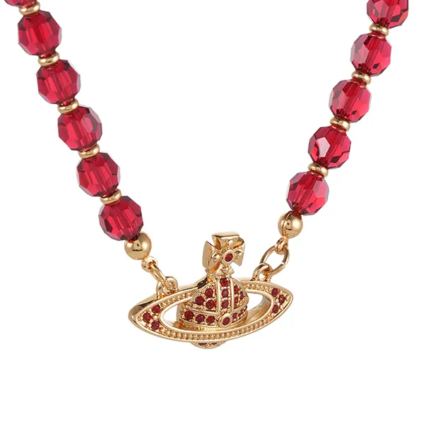 Dây Chuyền Nữ Vivienne Westwood Messaline Choker Màu Đỏ